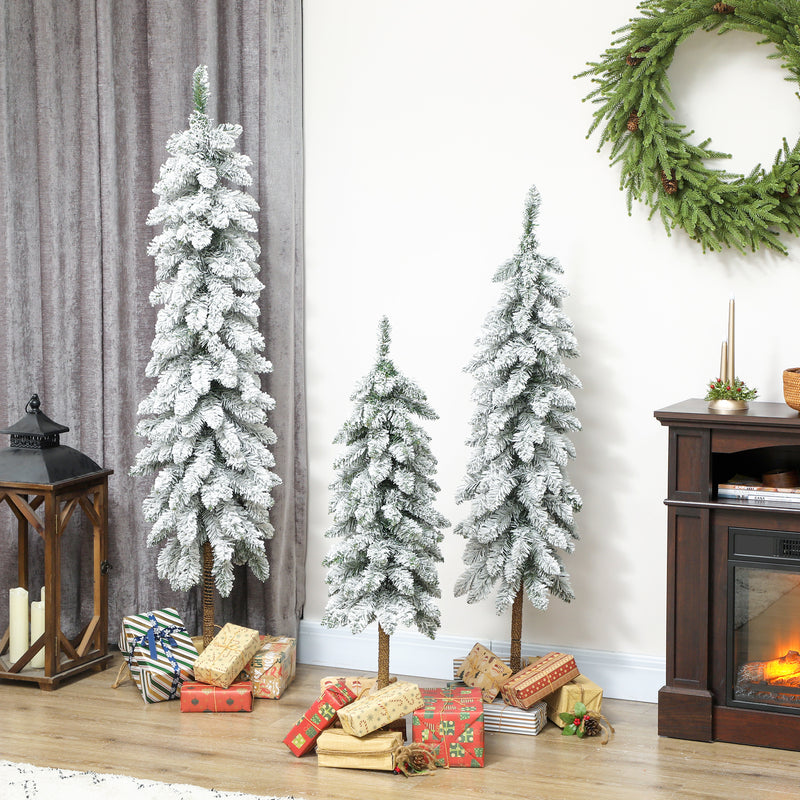 Set of 3 flocked pencil Christmas trees – image 10