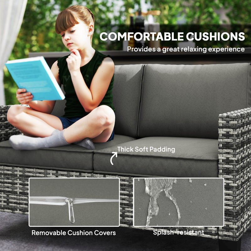 2-seater rattan garden sofa – image 6