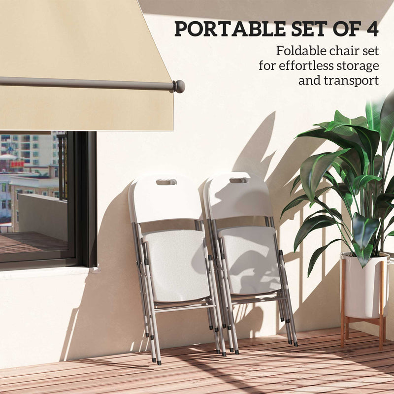 Outsunny Set of Four Foldable Outdoor Chairs - White – view 4
