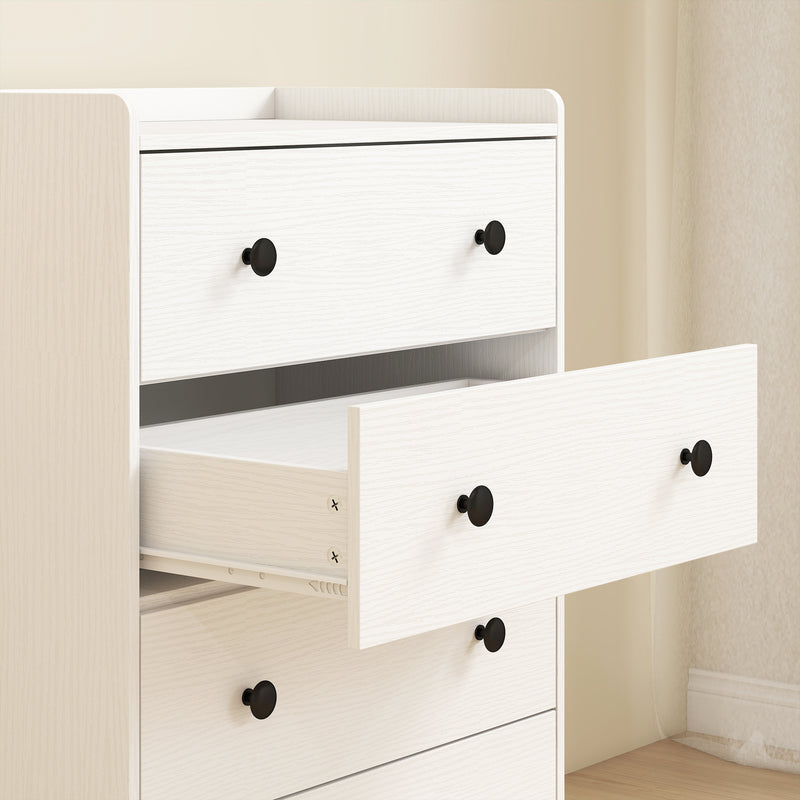 HOMCOM 4 Drawer Chest of Drawers, Modern Dresser for Bedroom, Storage Cabinet for Living Room Entryway, White Wood – view 10