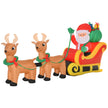 8ft Santa Sleigh and Reindeer Christmas Inflatable on a white background