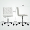 HOMCOM PU Leather Armless Office Chair, Modern Vanity Computer Swivel Chair with Rolling Wheels and Adjustable Height – view 3