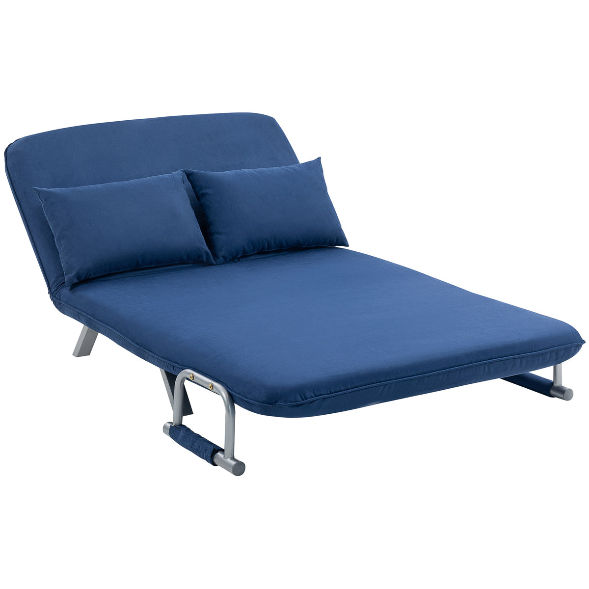 111 cm Faux Suede Click-Clack Sofa Bed – Dark Blue