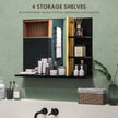 Black bamboo panel bathroom mirror – image 4