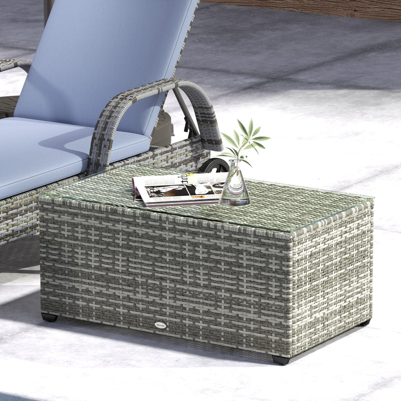 Light grey rattan coffee table – image 8