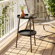 2-tier round garden side table black – image 2