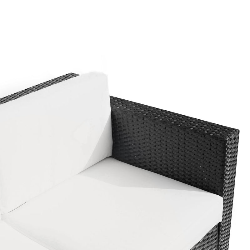 Black 3-seater rattan sofa – image 10