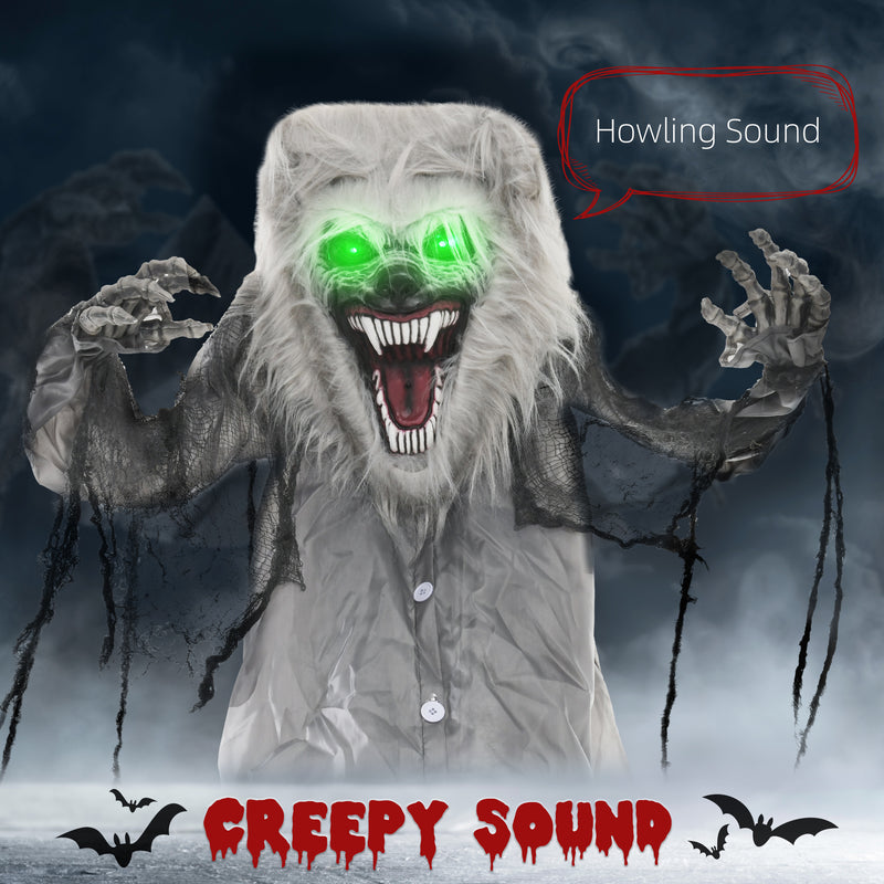 210cm Animated Skeleton Werewolf with Glowing Eyes – image 4 of 9