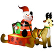4ft Santa Sleigh and Reindeer Christmas Inflatable on a white background