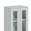 HOMCOM Tall Bathroom Storage Cabinet, 6-Tier Slim Bathroom Cabinet with Adjustable Shelf, 4 Soft-Close Doors, Dusty Blue – view 10