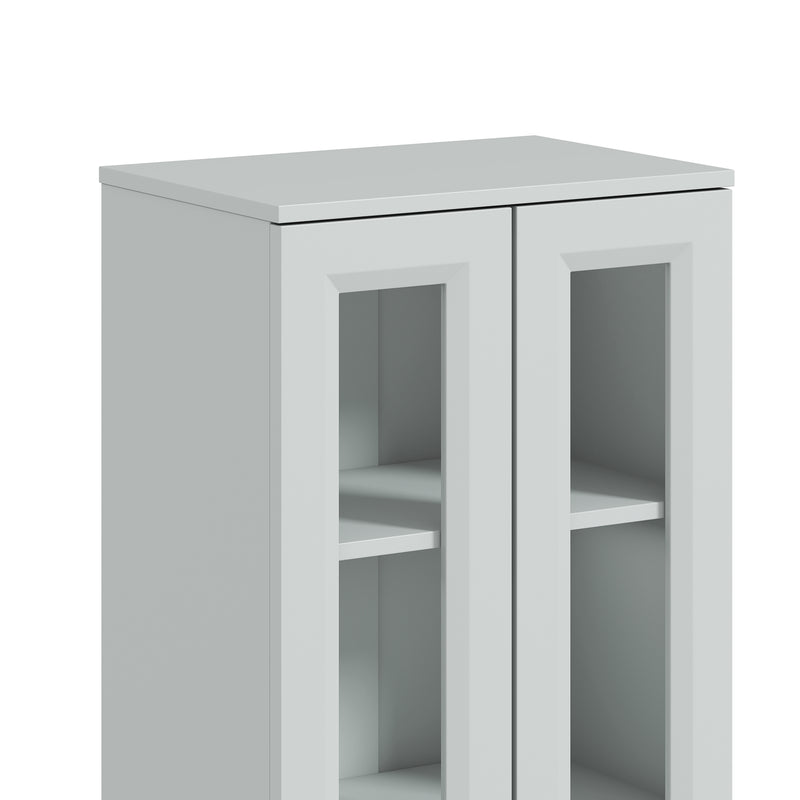 HOMCOM Tall Bathroom Storage Cabinet, 6-Tier Slim Bathroom Cabinet with Adjustable Shelf, 4 Soft-Close Doors, Dusty Blue – view 10