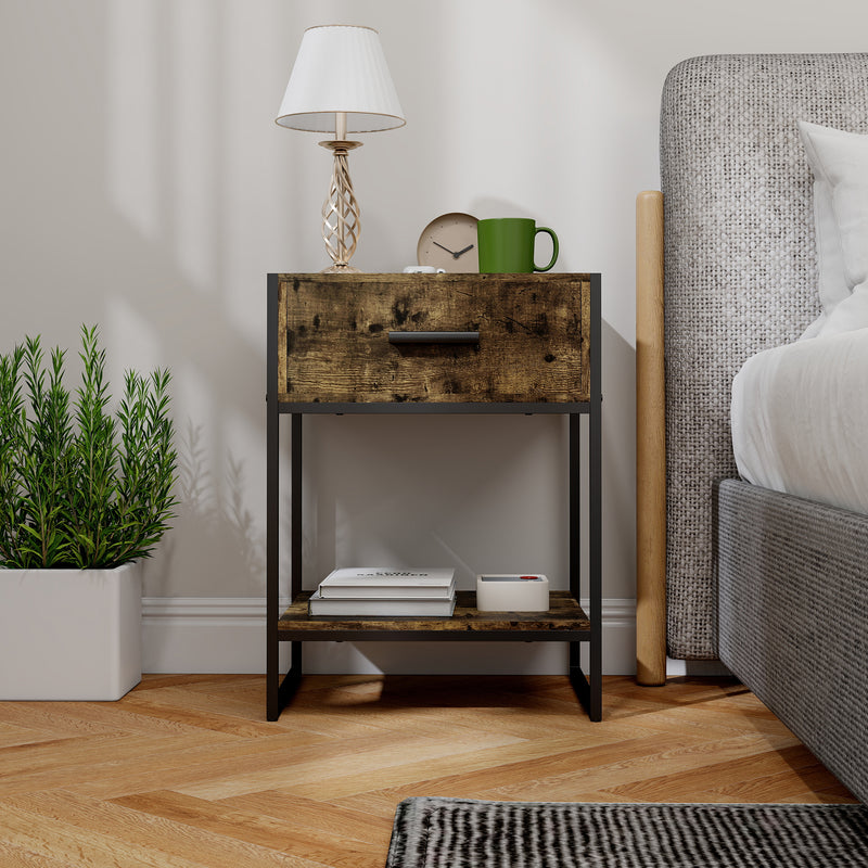 Rustic brown bedside table – image 9
