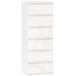 HOMCOM Chest of Drawers High Gloss Finish 6 Drawer Dresser Space Saving Slim Design Handle Free Drawers High-Gloss White