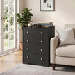 HOMCOM 4 Drawer Chest of Drawers, Modern Dresser for Bedroom, Storage Cabinet for Living Room Entryway, Black Wood – view 6