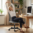 Vinsetto Computer Desk Chair, Mesh Office Chair with Adjustable Height and Swivel Wheels, Armless Study Chair, Grey – view 6
