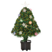 2ft green tabletop fibre optic Christmas tree in a black pot with a diamond-pattern star