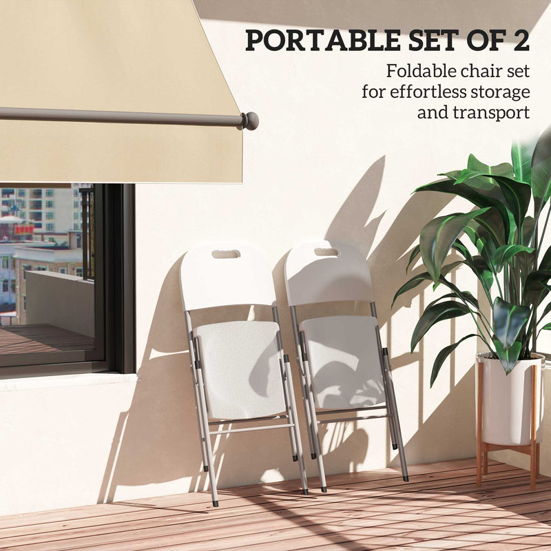 Outsunny Set of Two Foldable Outdoor Chairs - White – view 4