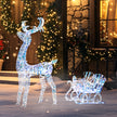 Light-up Christmas figures at night