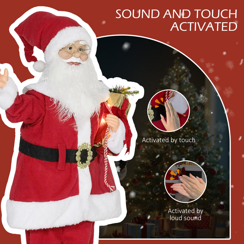 Sound and touch activation on the animated Santa