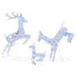 3-Piece Iridescent Light-Up Reindeer Family on a white background
