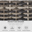 Deep grey rattan corner sofa chair – image 4