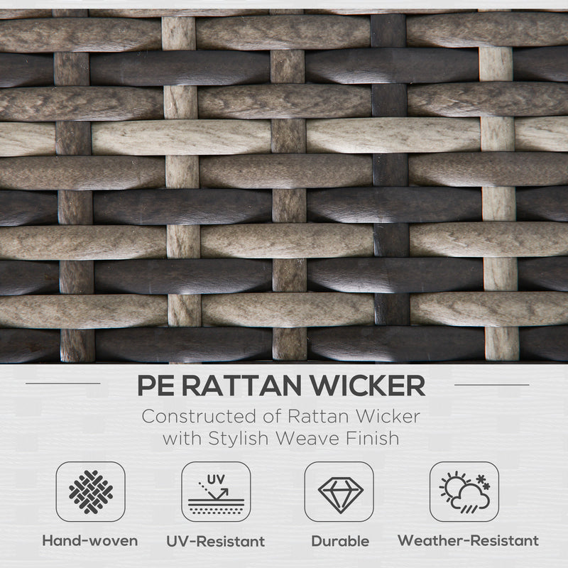 Deep grey rattan corner sofa chair – image 4