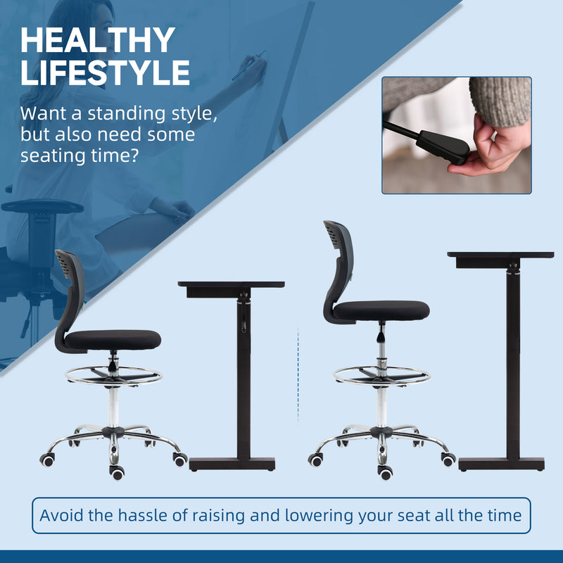 Tall mesh draughtsman chair – image 4