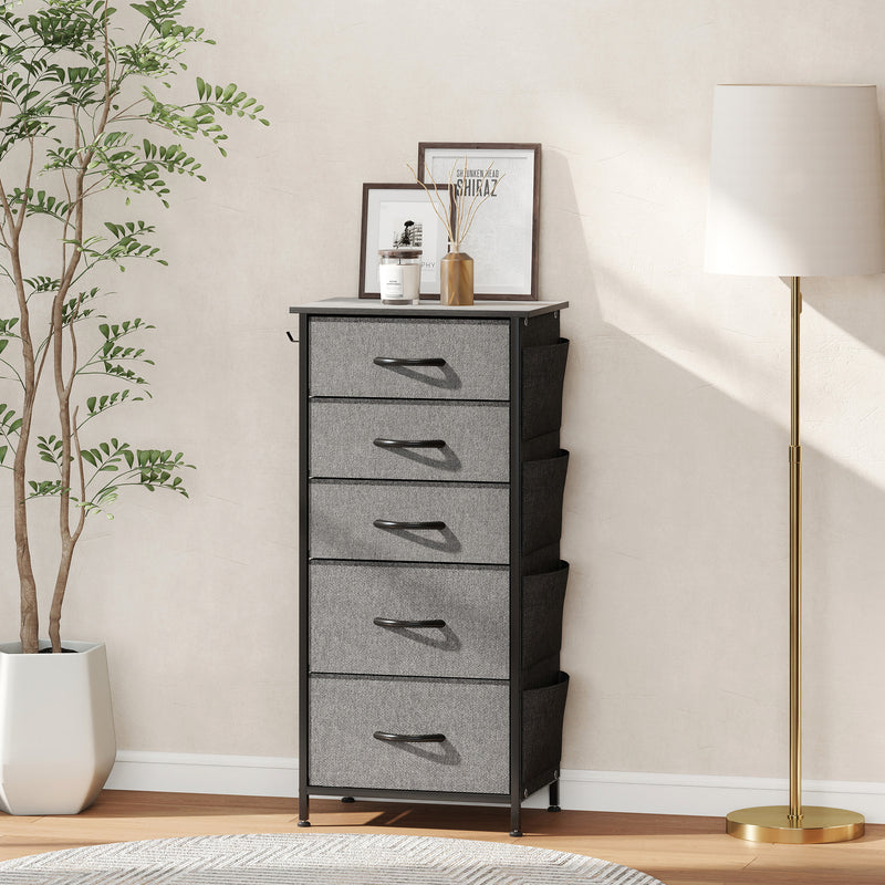 5-drawer fabric chest with side pockets – image 10