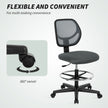 Vinsetto Ergonomic Mesh Standing Desk Chair with Adjustable Footrest Ring and Seat Height Charcoal Grey – view 7