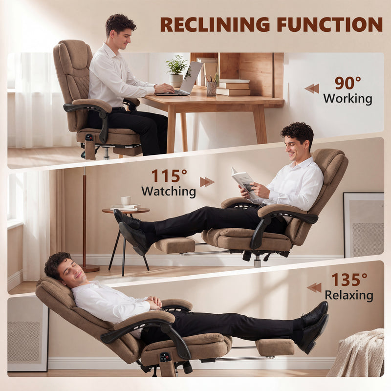 HOMCOM Office Chair with 6-Point Vibration Massage and Heat, Executive Computer Desk Chair with High Back, Reclining – view 8