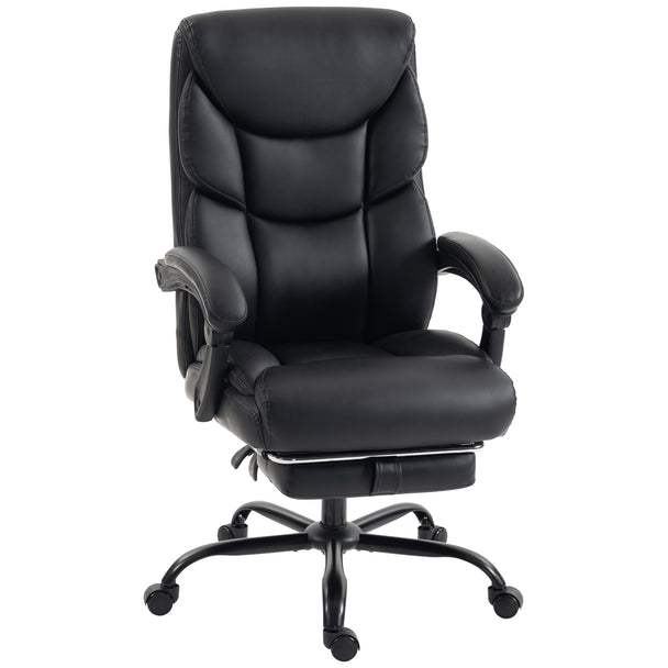 HOMCOM Executive Office Chair, 180kg Big and Tall PU Desk Chair with Linked Armrests, Pocket Spring Cushion, Adjustable