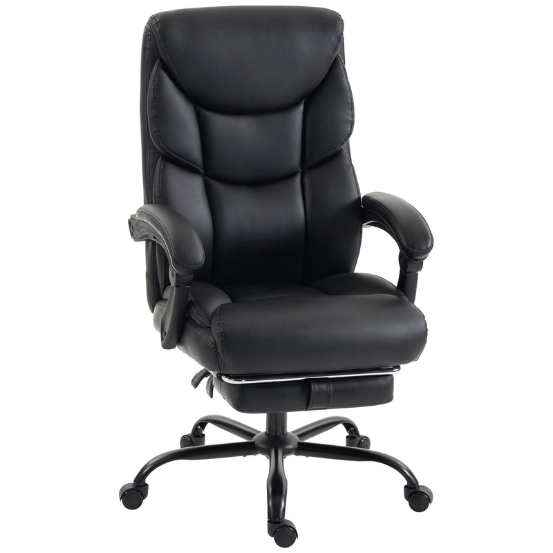 HOMCOM Executive Office Chair, 180kg Big and Tall PU Desk Chair with Linked Armrests, Pocket Spring Cushion, Adjustable