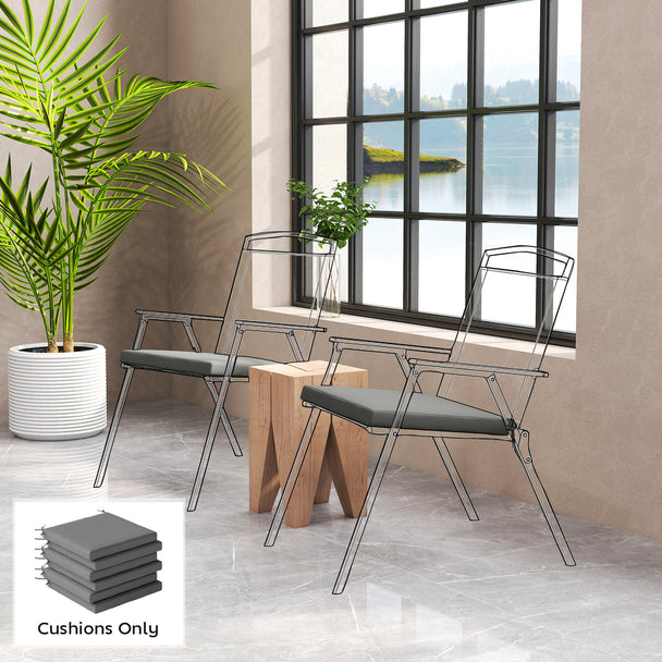 Dark grey garden seat cushions set of 6 – image 2