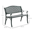 Outsunny Cast Aluminium Garden Bench 2 Seater Antique Loveseat for Outdoor Patio Porch Park, Verdigris – view 3