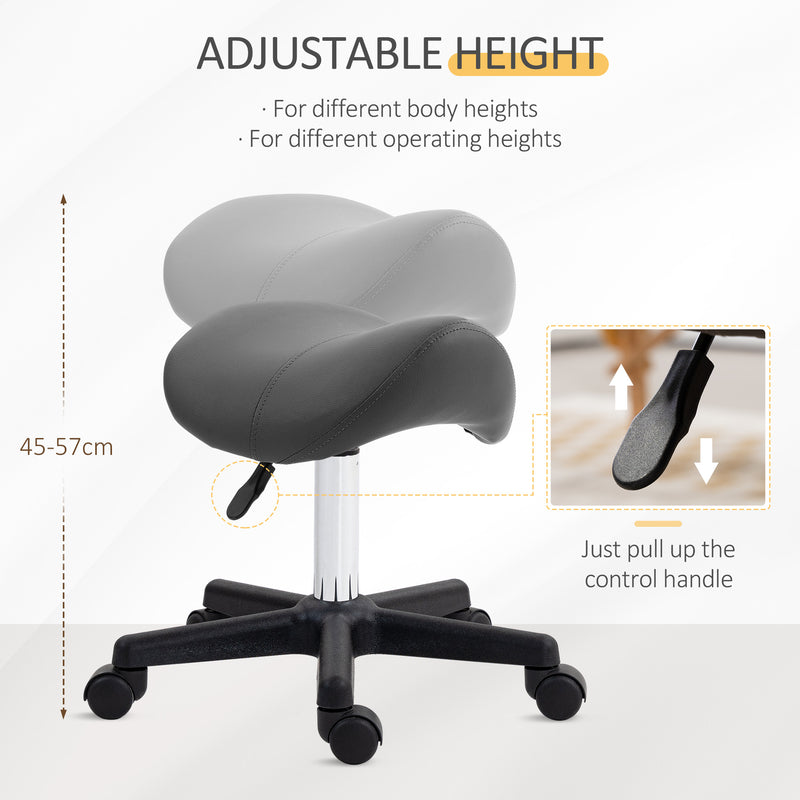 Grey curved salon stool – image 4
