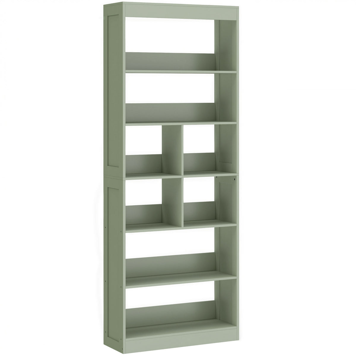 180 cm Open Storage Bookcase with Shelves & Cubes – Green