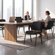 HOMCOM Meeting Chair, Stackable Ergonomic Office Chair with Padded Seat, Curved Backrest for Conference Room, Black – view 9
