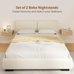 Rattan-drawer floating bedside tables in oak – image 4