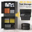 180cm Lockable Steel Tool Cabinet with Drawer & Adjustable Shelves – Black – image 5 of 9