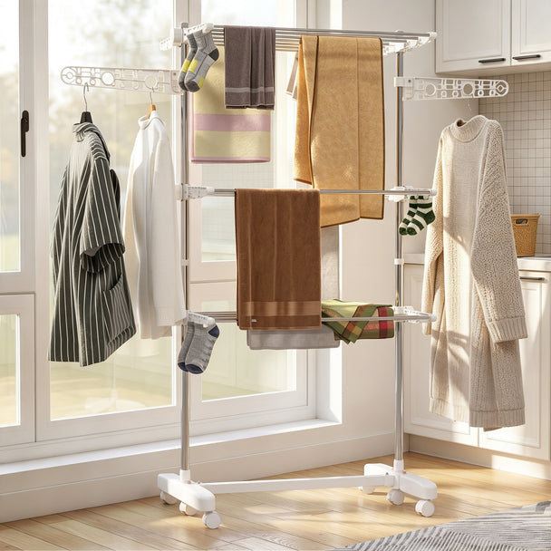 3-tier foldable clothes airer – image 2