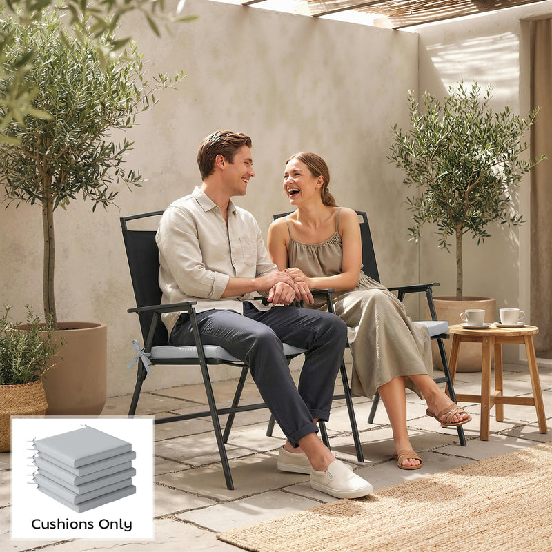 Light grey garden seat cushions set of 6 – image 9