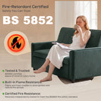 2 Seater Sofa Bed, 3-in-1 Convertible Pull Out Sleeper Sofa with Click-Clack Adjustable Backrest, Dark Green