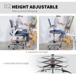 HOMCOM Draughtsman Chair, with Adjustable Lumbar - Charcoal Grey – view 5
