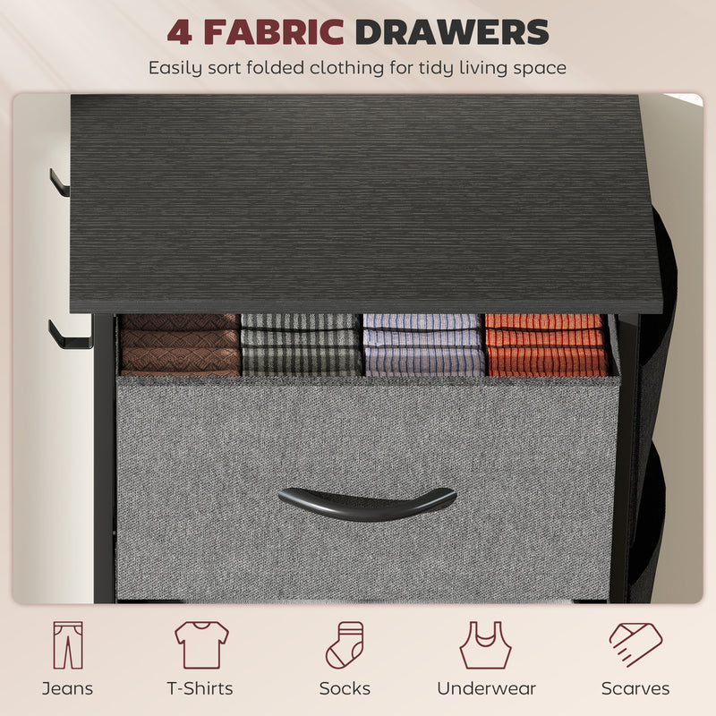 4-drawer fabric chest with side pockets – image 4
