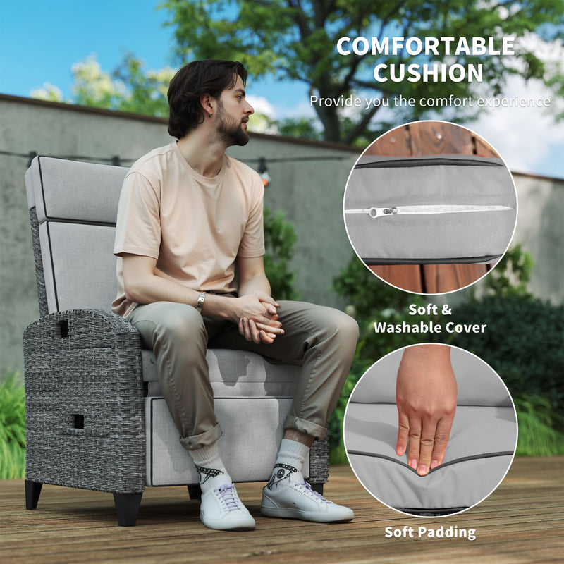Rattan garden recliner – image 7