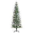 7ft slim cypress-style pencil Christmas tree with snow-dusted tips