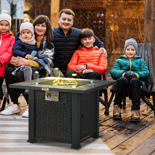 Rattan gas fire pit table – image 2