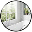 40 cm round bathroom wall mirror with black aluminium frame