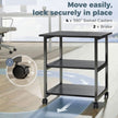 Black 3-tier mobile printer stand – image 5