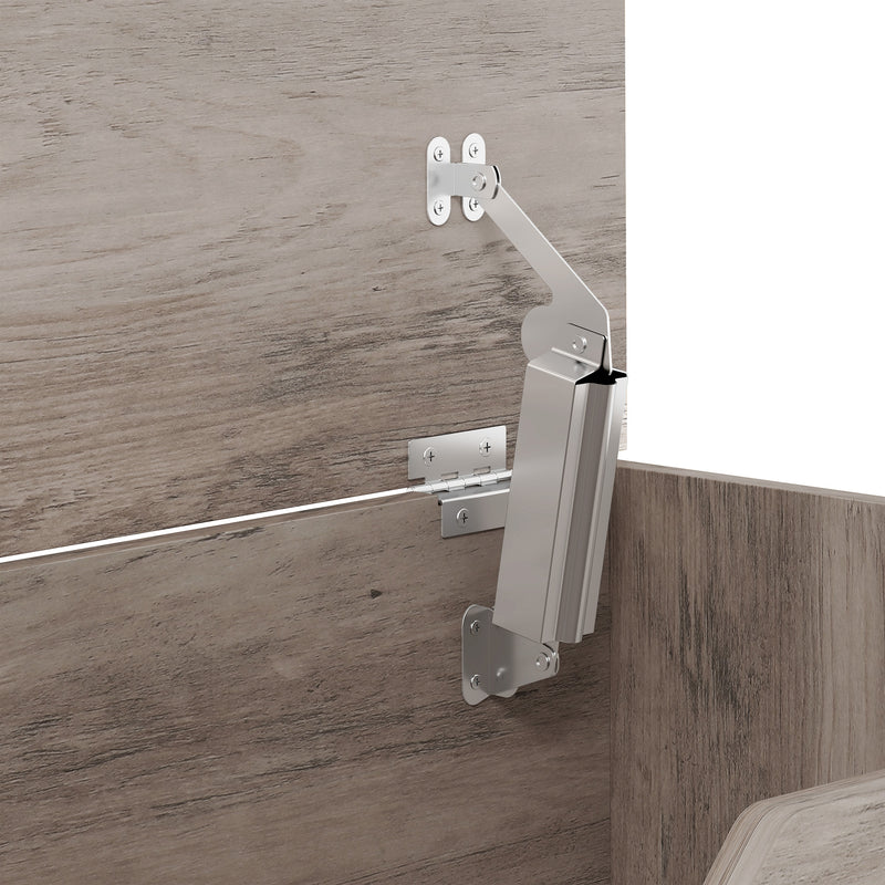 HOMCOM 127L Home Storage Box, with Safety Hinges - Grey Wood-Effect – view 10